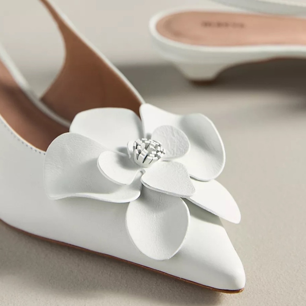 Maeve Floral Slingback Kitten Heels Anthropologie - Picture 2 of 8